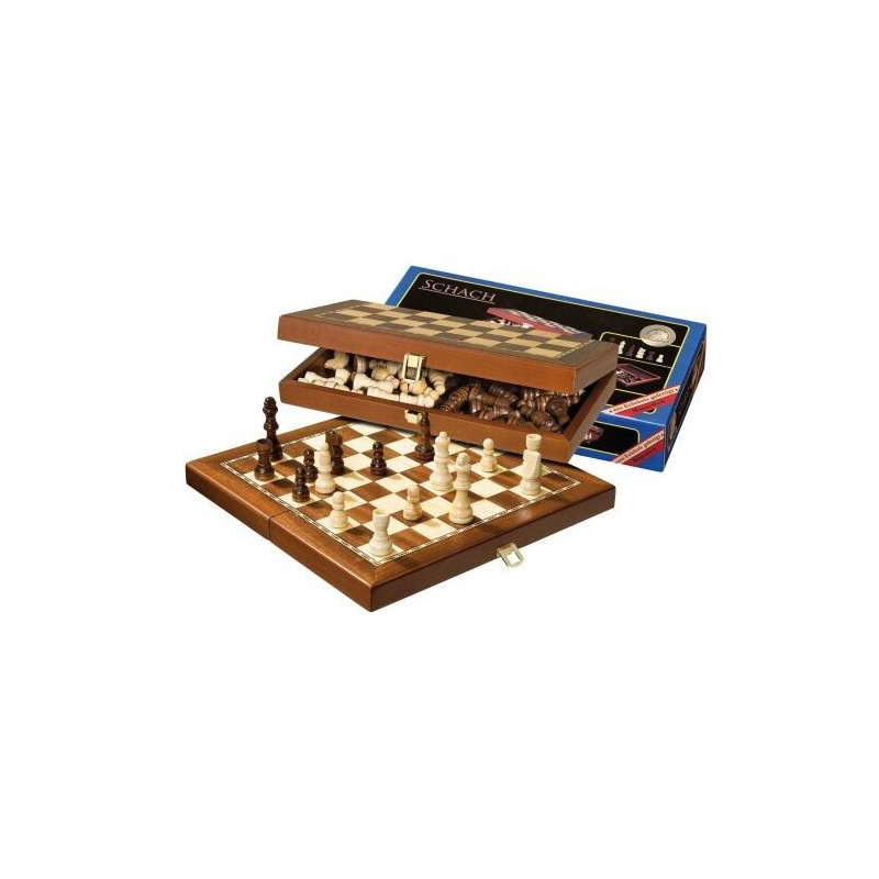 WBTY Kleines Holzschach, Magnetisches Schach, 12 X 10 X 3, 32 Stück,  Internationales Schach-Unterhaltungswerkzeug für Spaß, 13 Mm Durchmesser