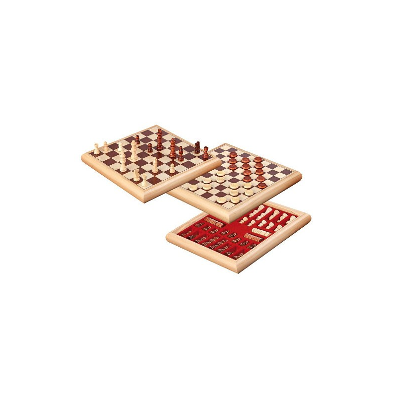 Nr.: 2803 Schach-Dame-Set in Holzbox - 2803 Philos Spiele