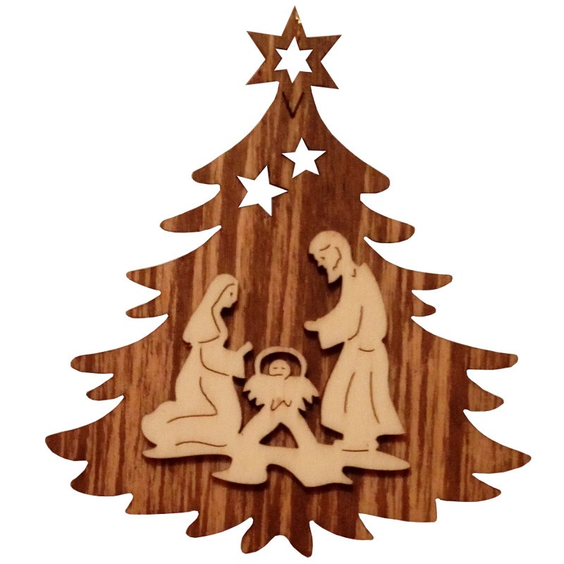 Nr.: 02TANNE Heilige Familie in Weihnachtsbaum - 02TANNE Holzladen24.de