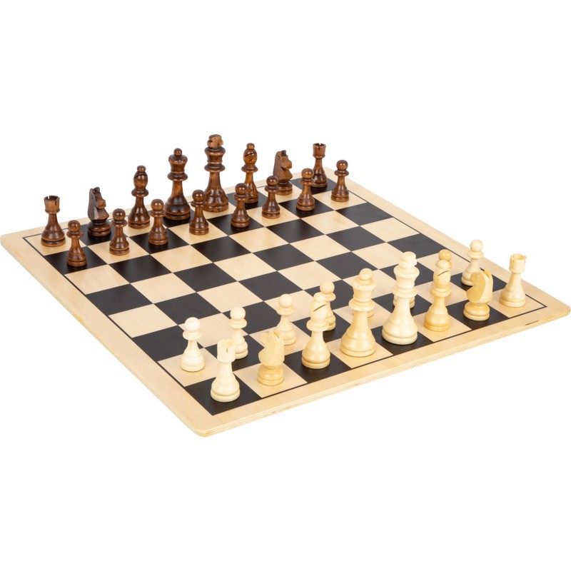 Wandbild - Brettspiel Schach, Stück in Schwarz und Weiß, 97 x 62 cm,  Holzdruck - XXL Format - Kunstdruck, ref.26946