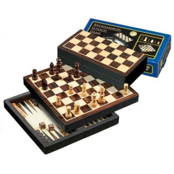 Schach- und Dame-Brett Colorbaby Backgammon Holz (4 Stück)