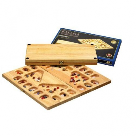 Jeu De Société Mancala En Bois Samena - LOGOPLAY Jeu Stratégique Avec Pierres Précieuses