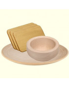 Bastelmaterial - Brettchen, Teller und Schalen aus Holz
